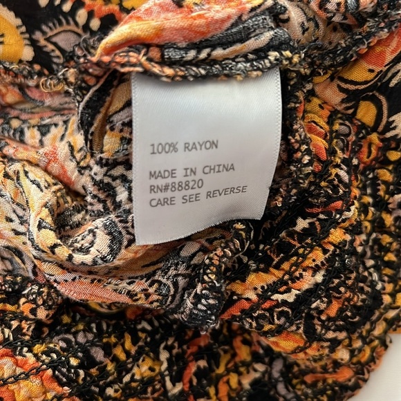 RACHEL Rachel Roy Paisley Print Long Sleeve Crop Top - Picture 5 of 6